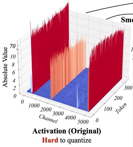 outliers in the channel and token dimension 
