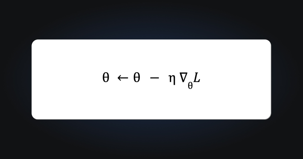 The general update rule for gradient descent.