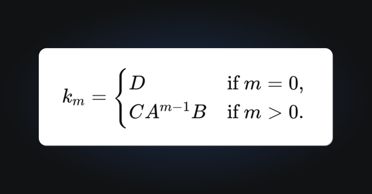 We can simplify this equation by combining the state representations (A, B, C, and D) as the kernel k